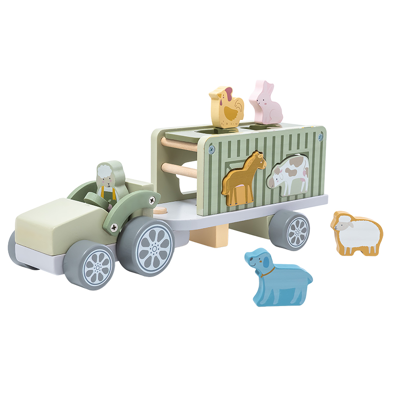 Wooden trailer toy